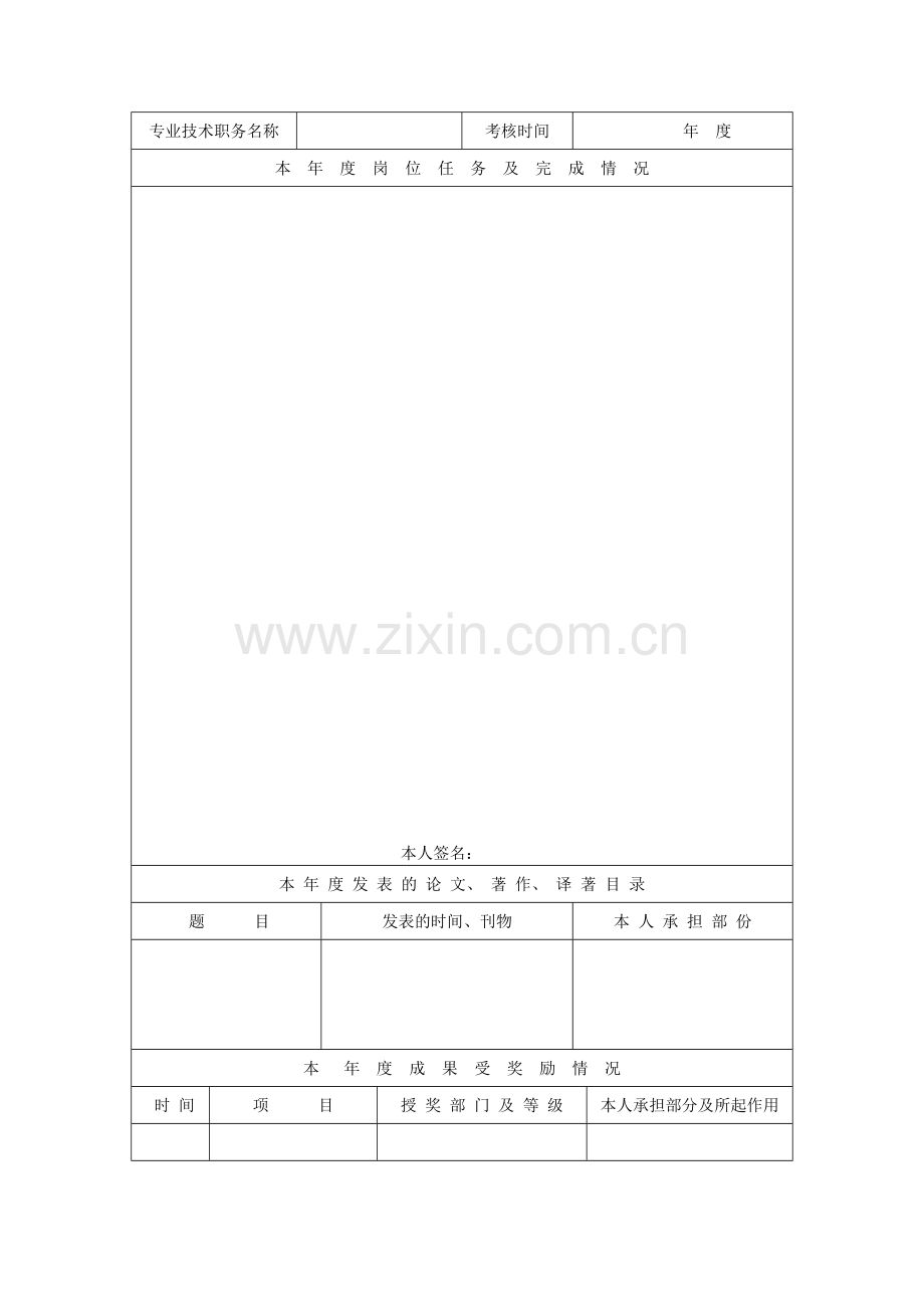 广东省专业技术人员年度考核登记表.doc_第2页