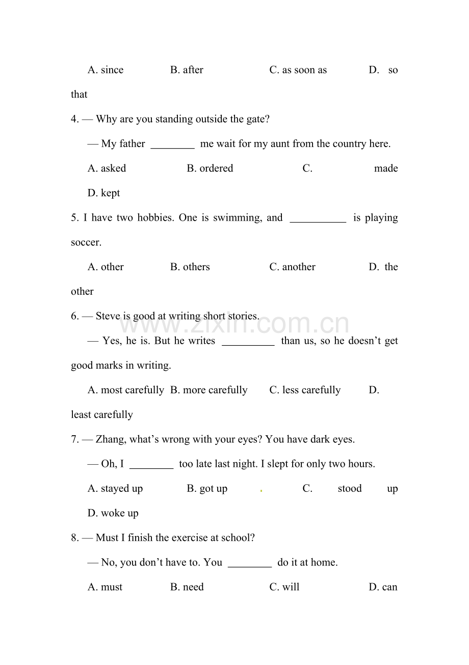 中考英语复习适应性训练题3.doc_第2页