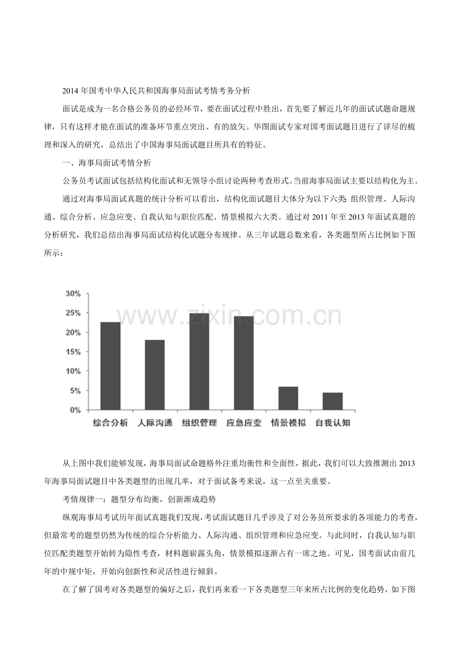 2014年国考中华人民共和国海事局面试考情考务分析.doc_第1页