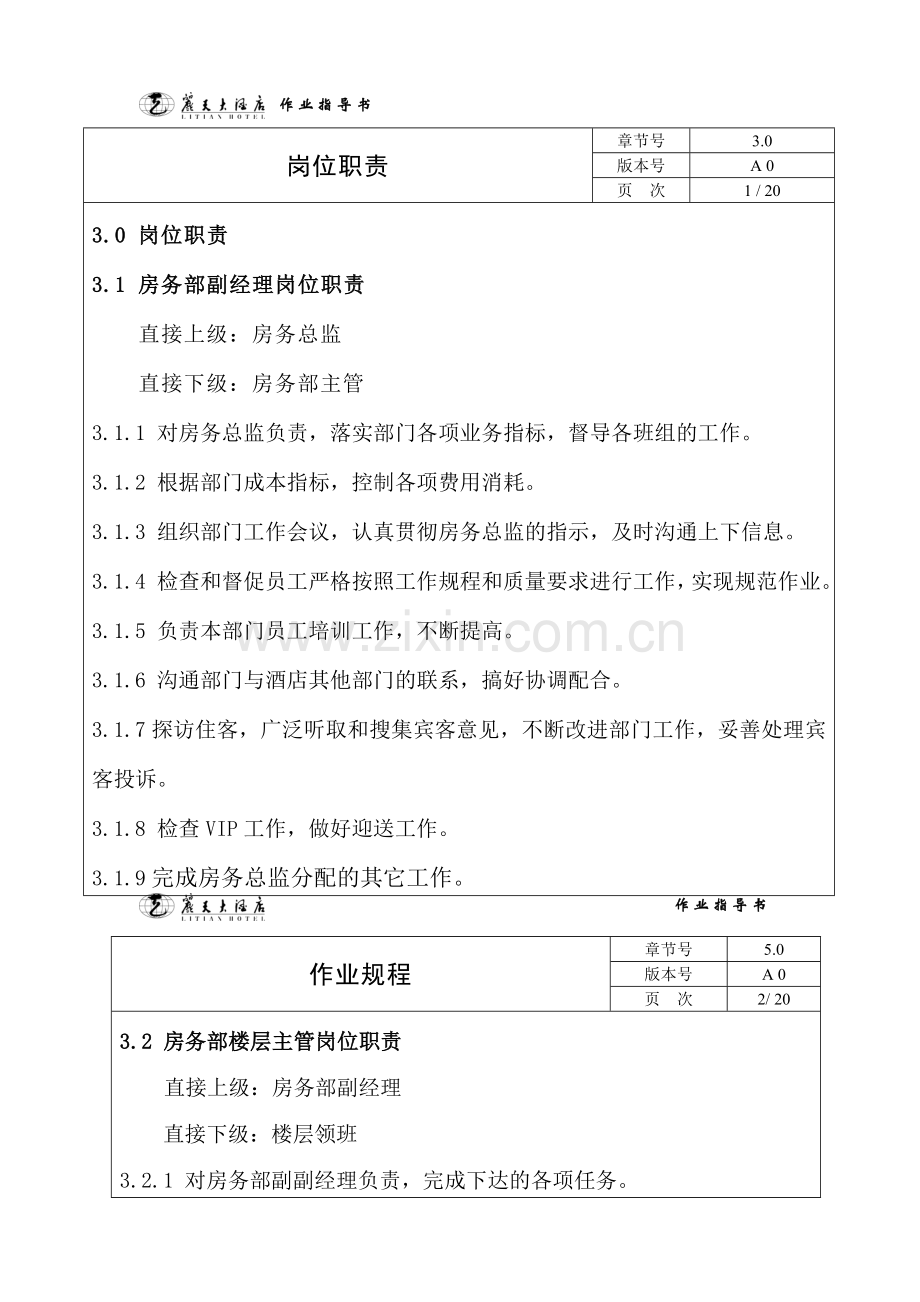 房务作业指导书岗位职责3.doc_第1页