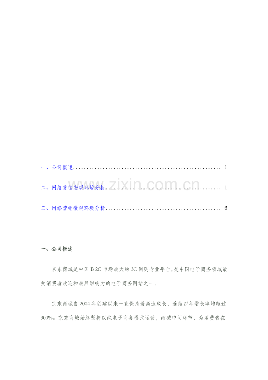 京东网络营销环境分析.doc_第1页