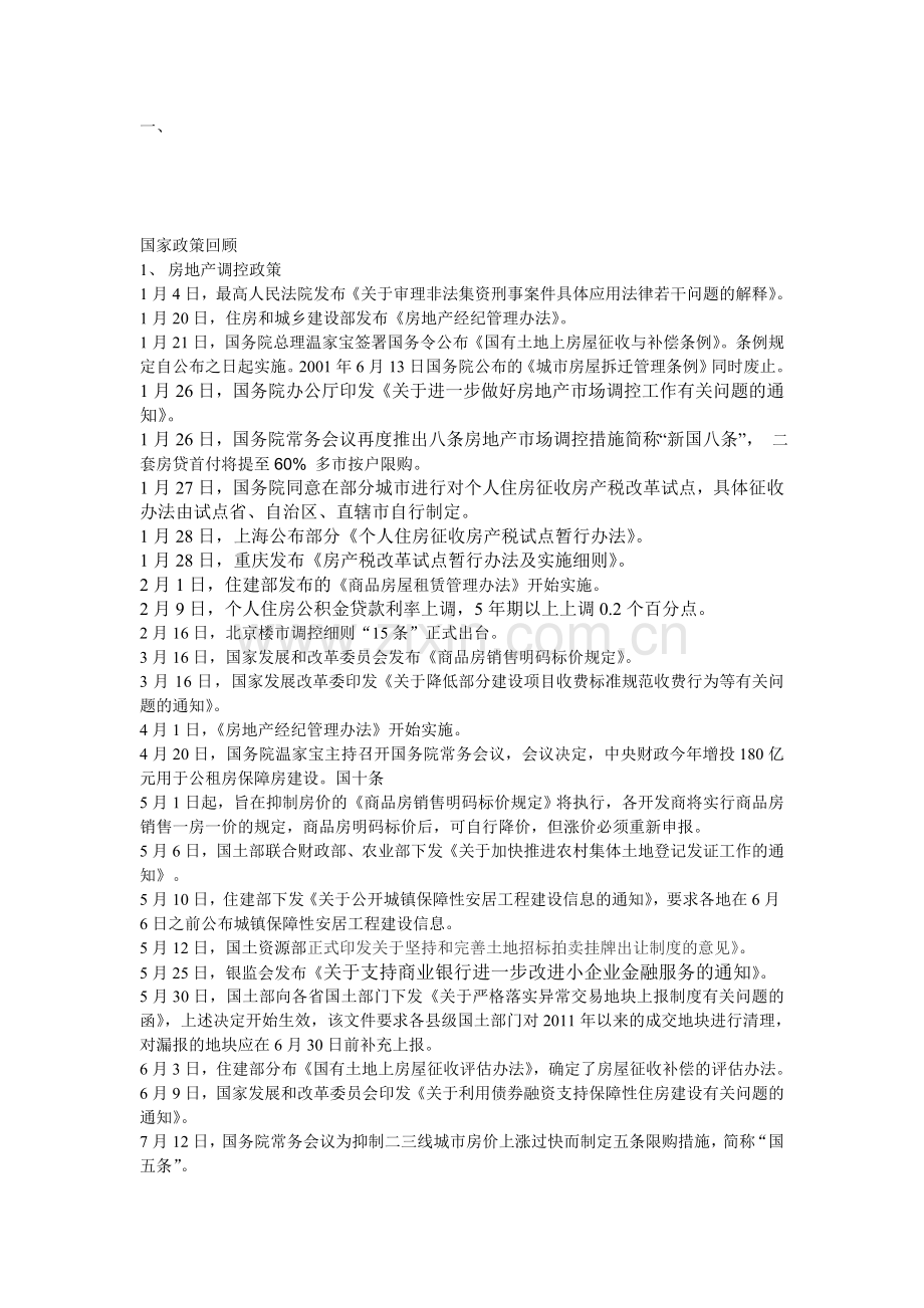 2011年房地产政策回顾.doc_第1页