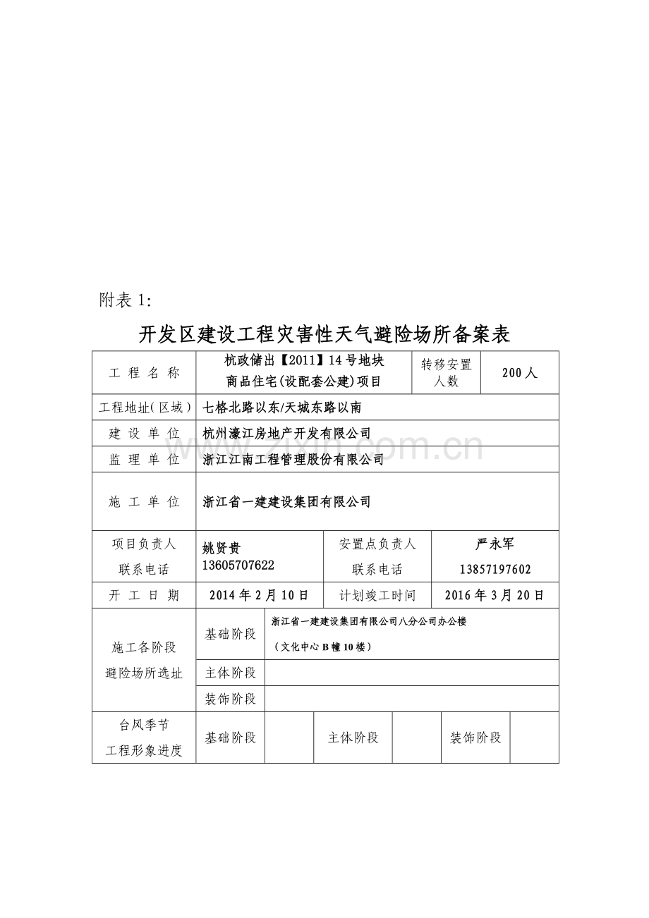 浙江省一建濠江房地产防汛663b.doc_第1页