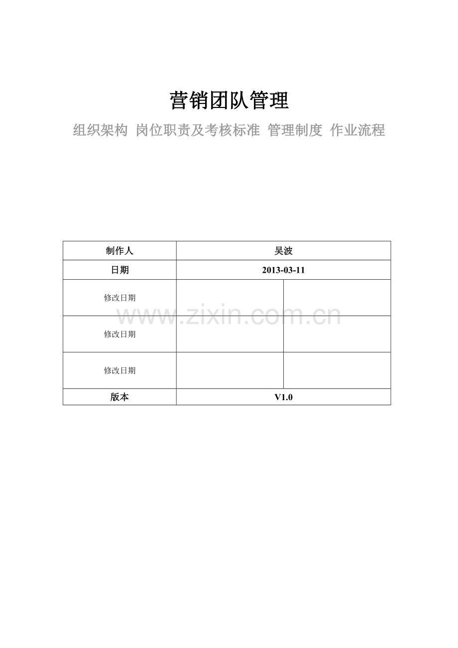 营销团队岗位职责及作业流程.doc_第1页
