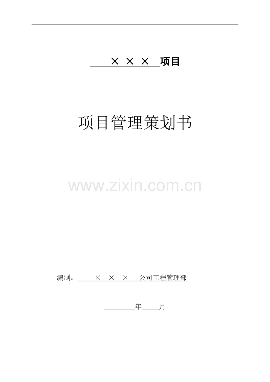 项目管理策划书(模板).doc_第1页