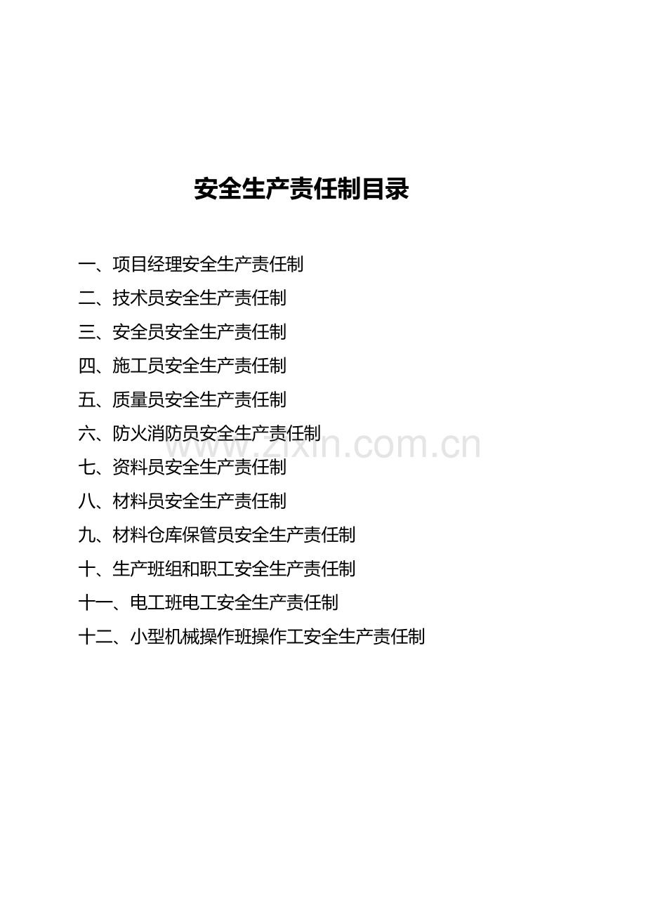 水利工程项目部管理人员安全生产责任制-2.doc_第1页