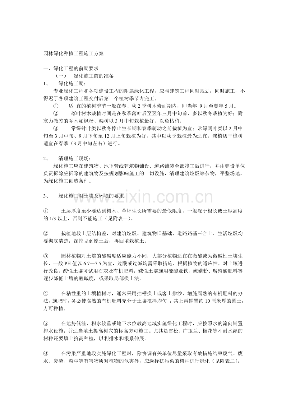 园林绿化种植工程施工方案1.doc_第1页
