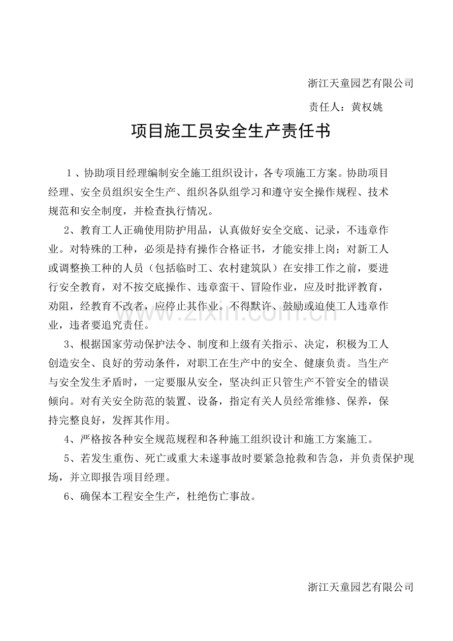 项目部各级人员安全生产责任书.doc_第2页