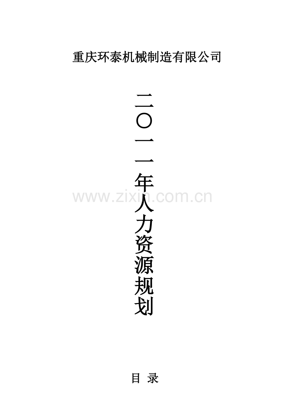 2011年人力资源规划方案.doc_第1页