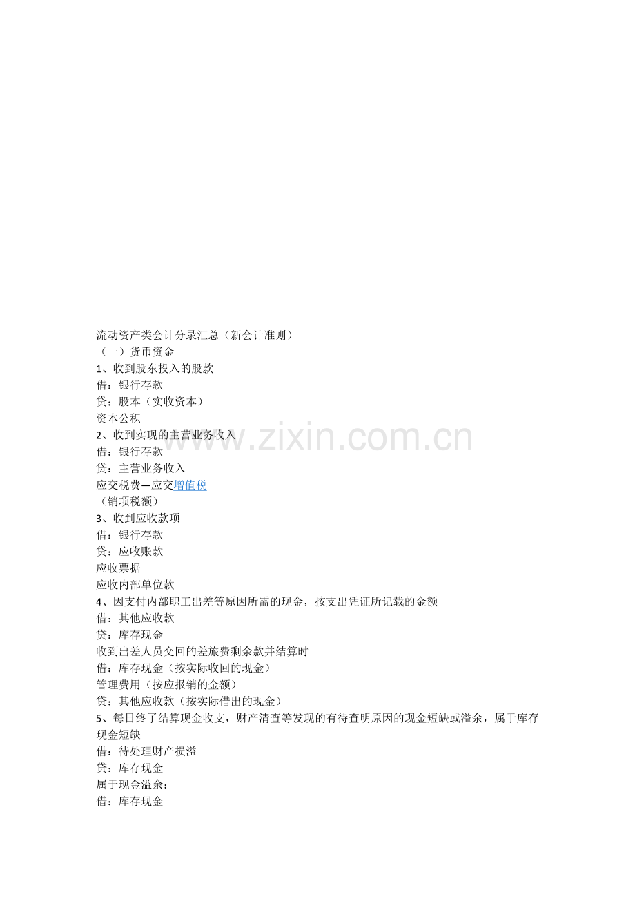 新会计准则会计分录汇总.doc_第1页