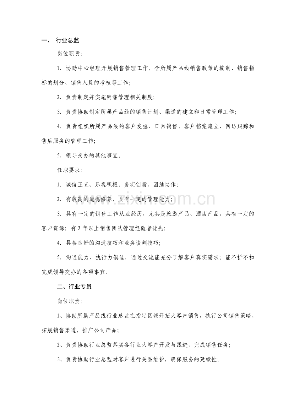 市场营销部编制-待招聘岗位职责及要求.doc_第1页