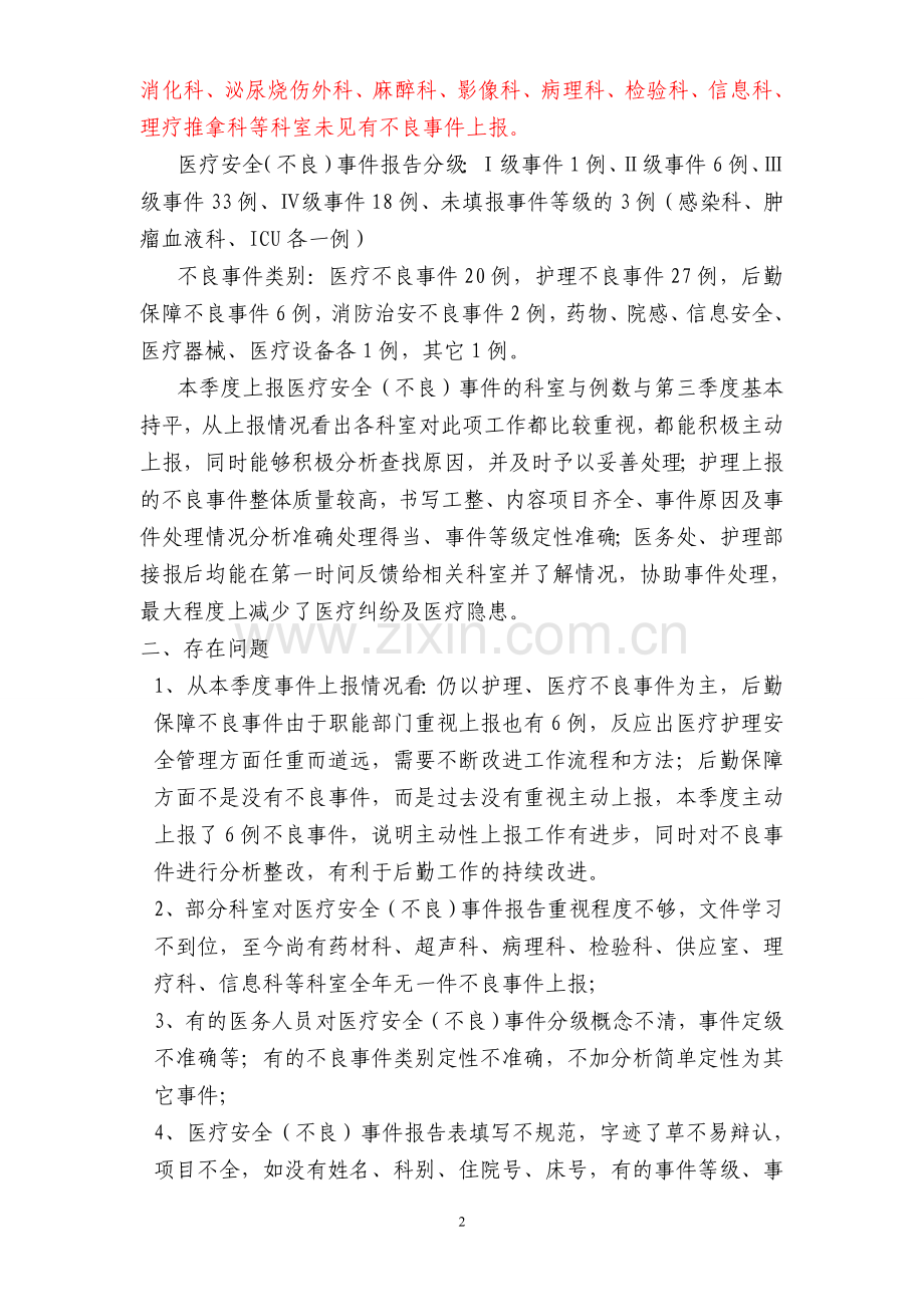 2014年第四季度医疗安全(不良)事件报告通报.doc_第2页
