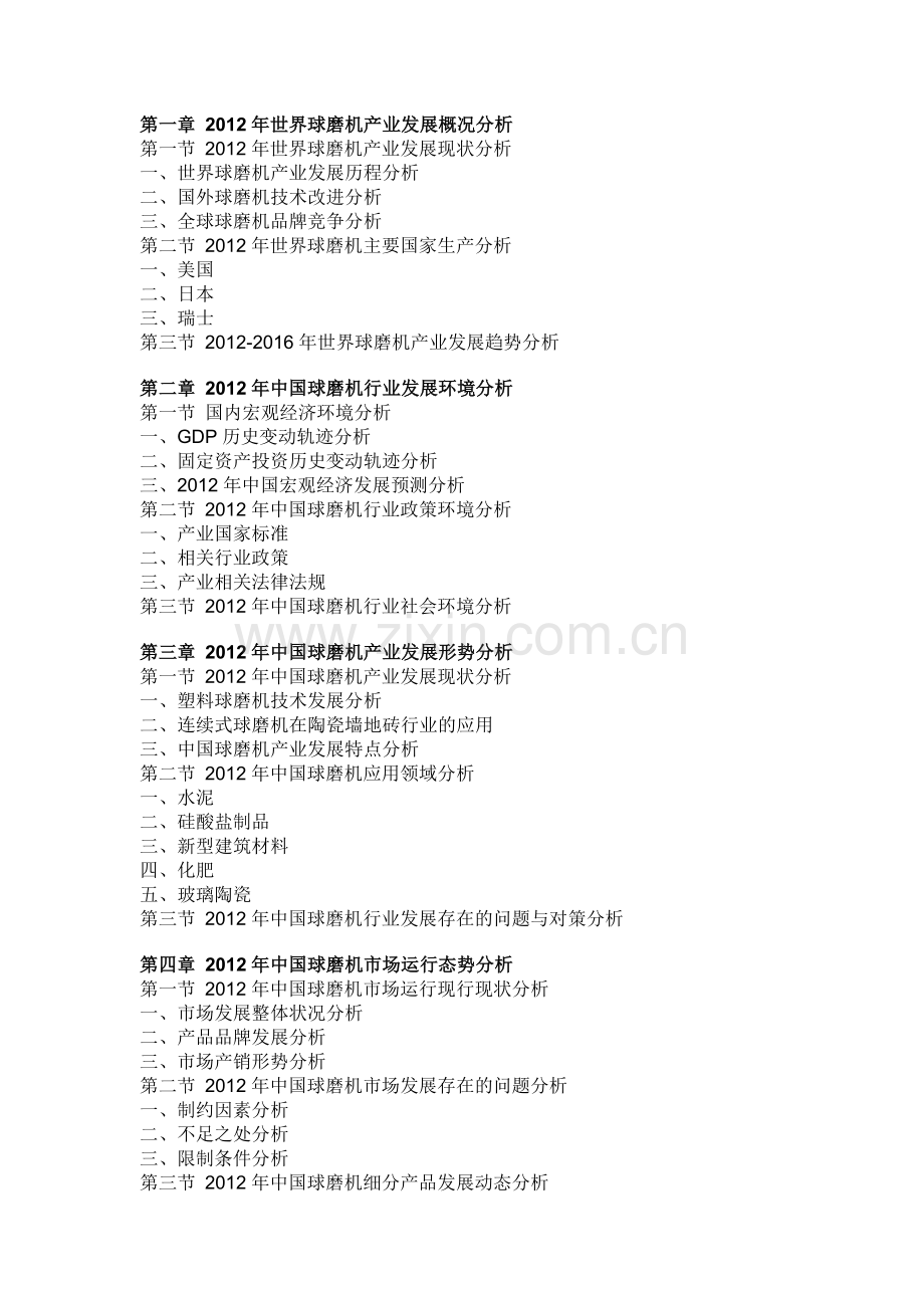 中国球磨机市场运营分析与投资价值评估报告(2012-2016).doc_第2页