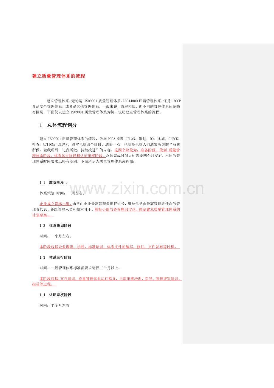 建立质量管理体系的流程.doc_第1页