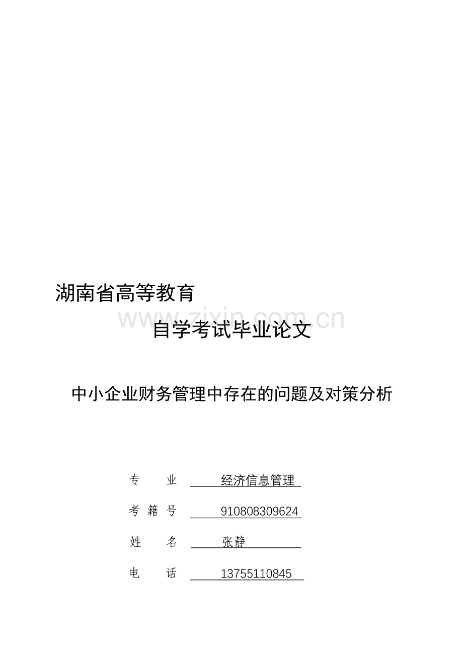 中小企业财务管理中存在的问题及对策分析.doc_第1页