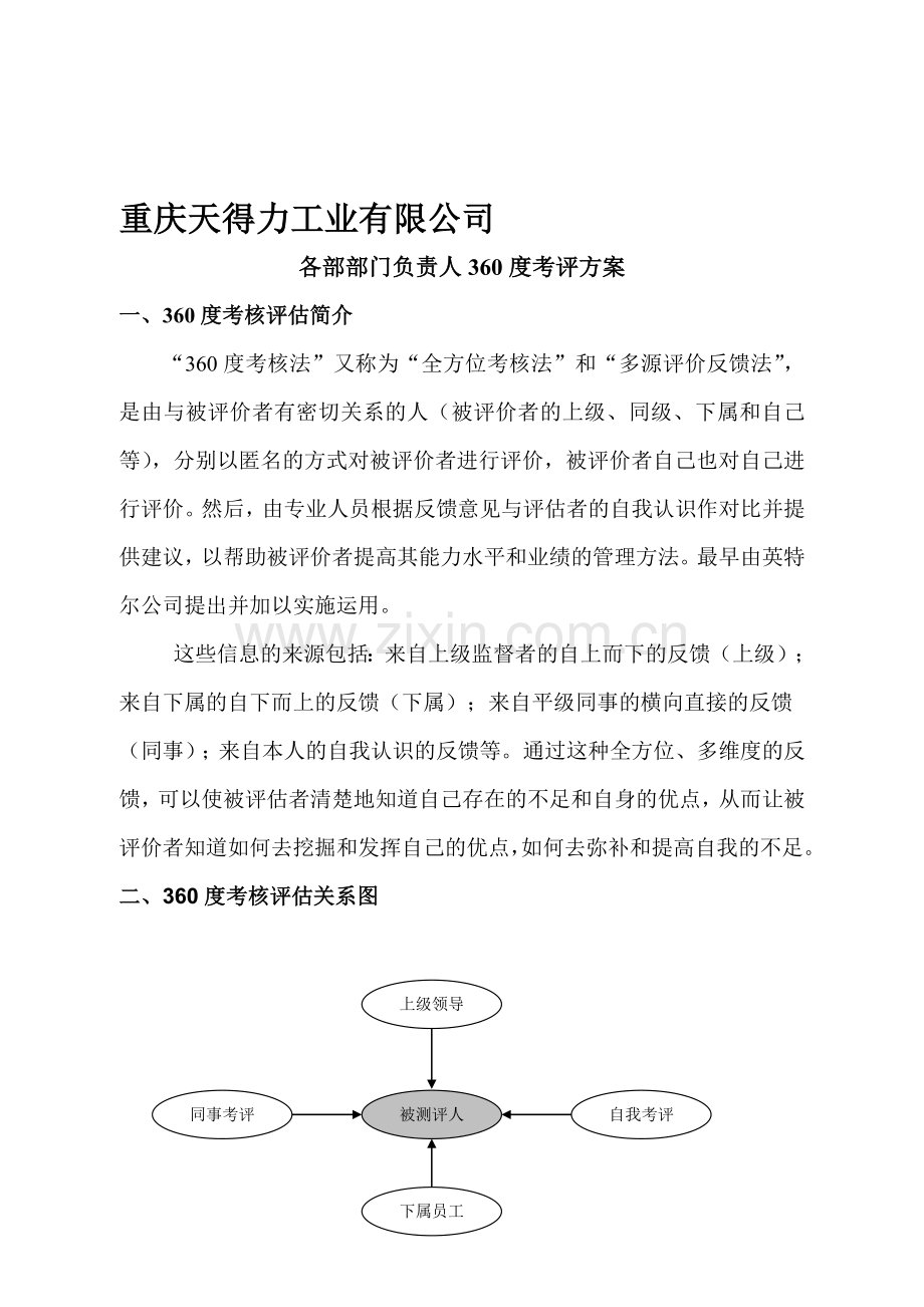2010年360度考核评估方案(修).doc_第1页