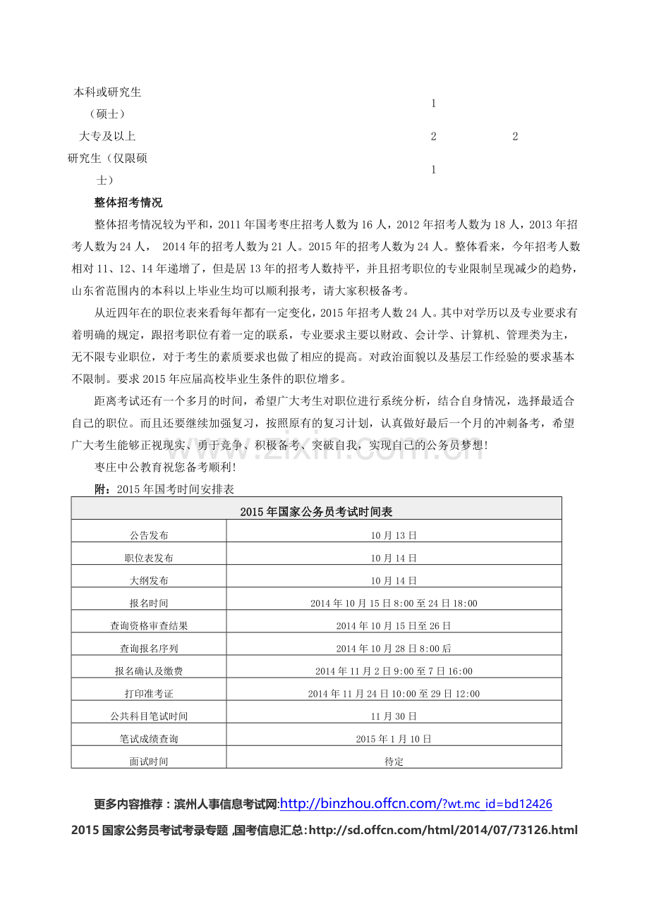 2015国家公务员考试枣庄职位招考分析.doc_第2页