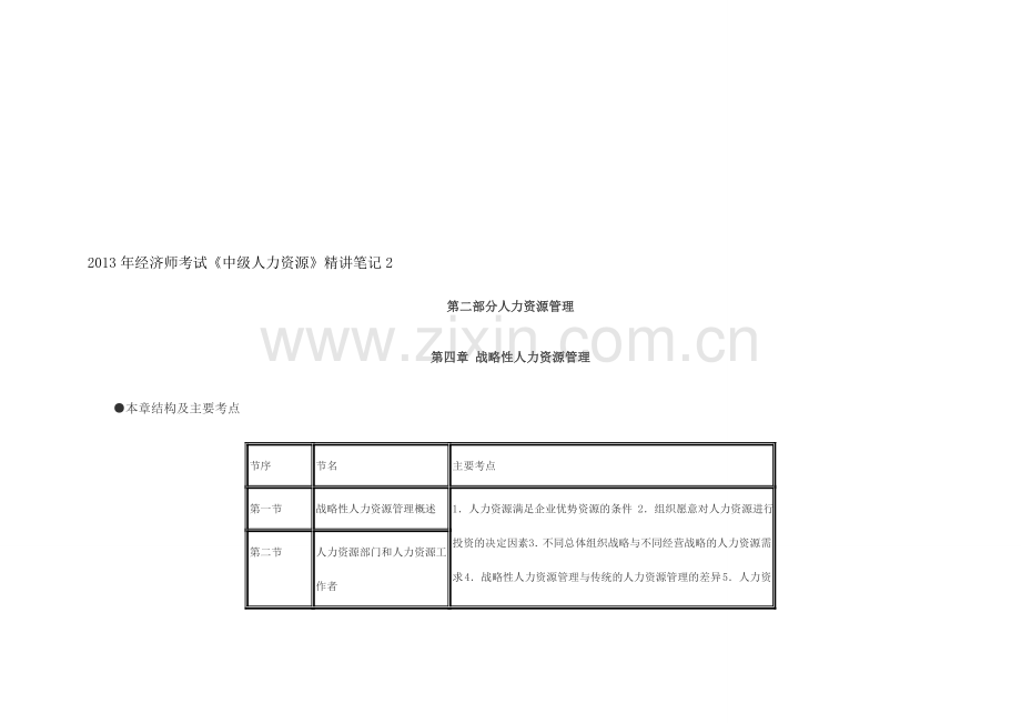 2013年经济师考试《中级人力资源》精讲笔记2.doc_第1页