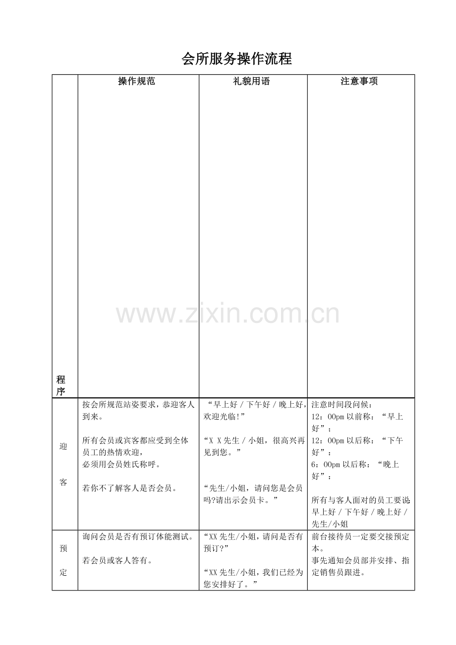 俱乐部服务操作流程.doc_第1页