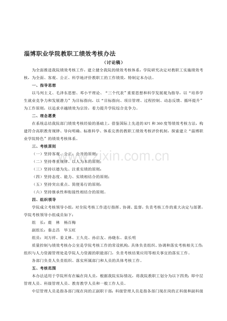 淄博职业学院教职工绩效考核办法0430.doc_第1页