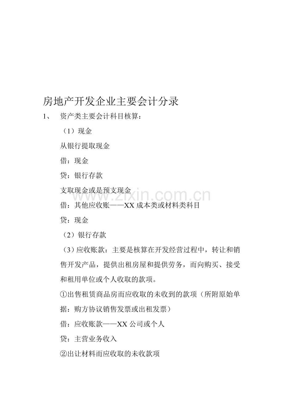 房地产开发企业会计分录.doc_第1页