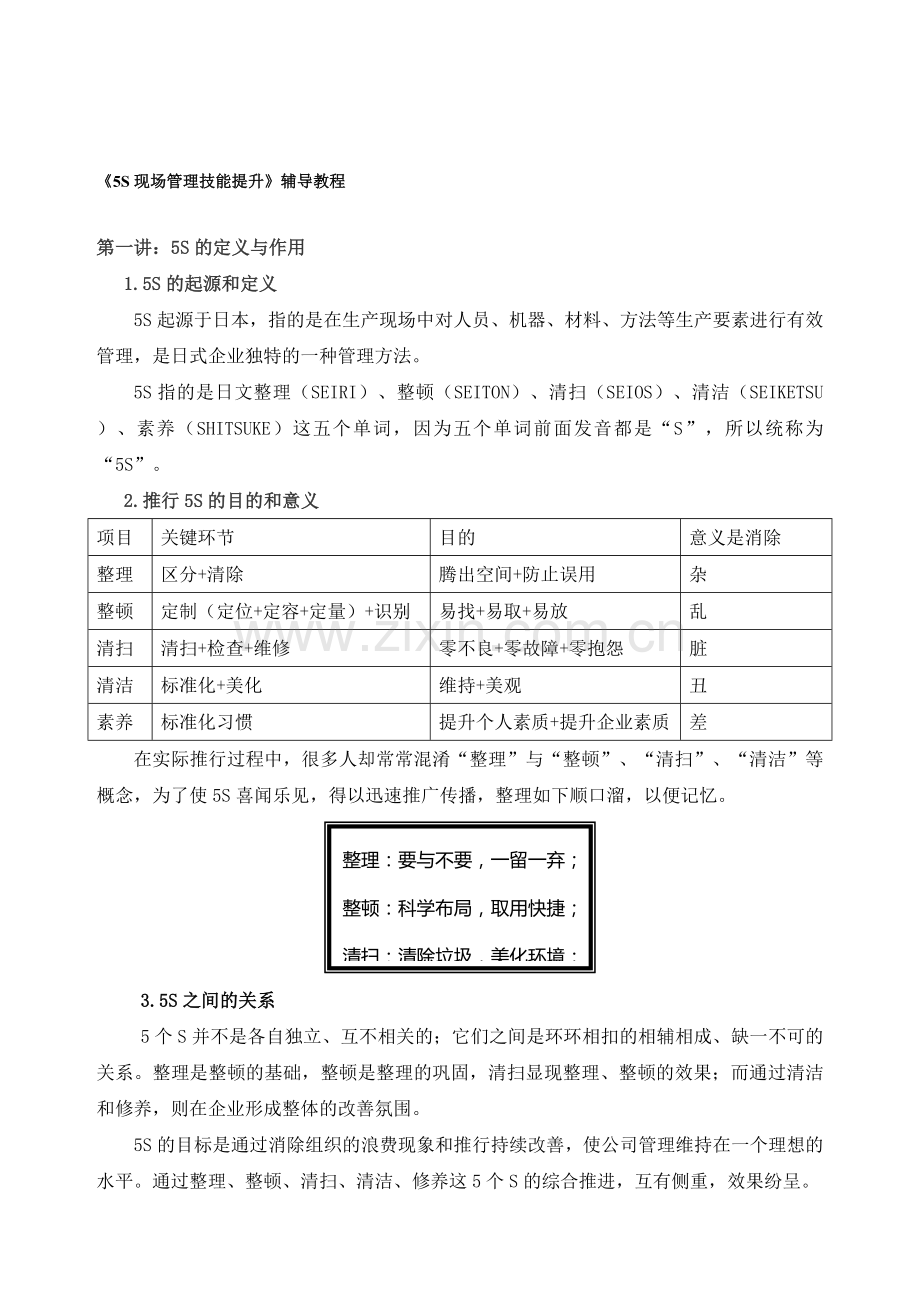 《5S现场管理技能提升》辅导教程.doc_第1页
