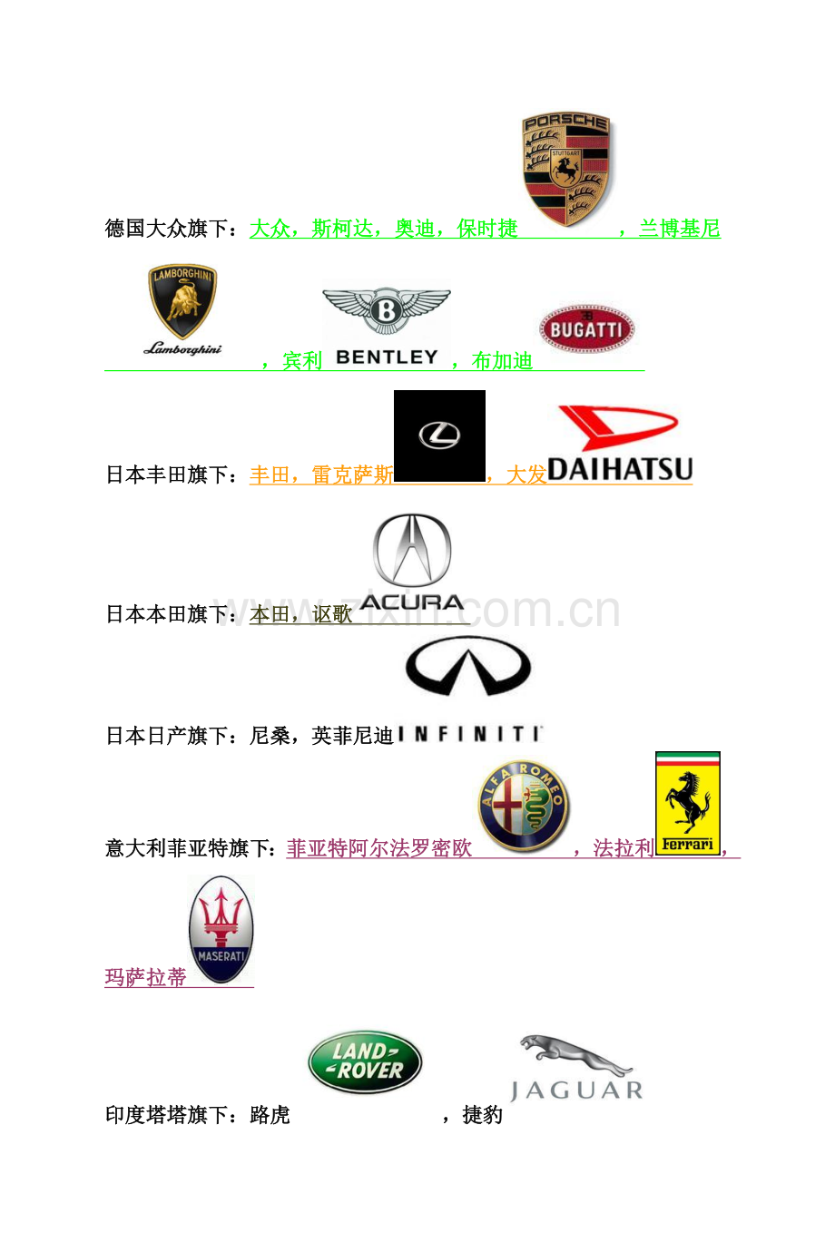 世界十大汽车公司各自旗下都有哪些汽车品牌.doc_第2页