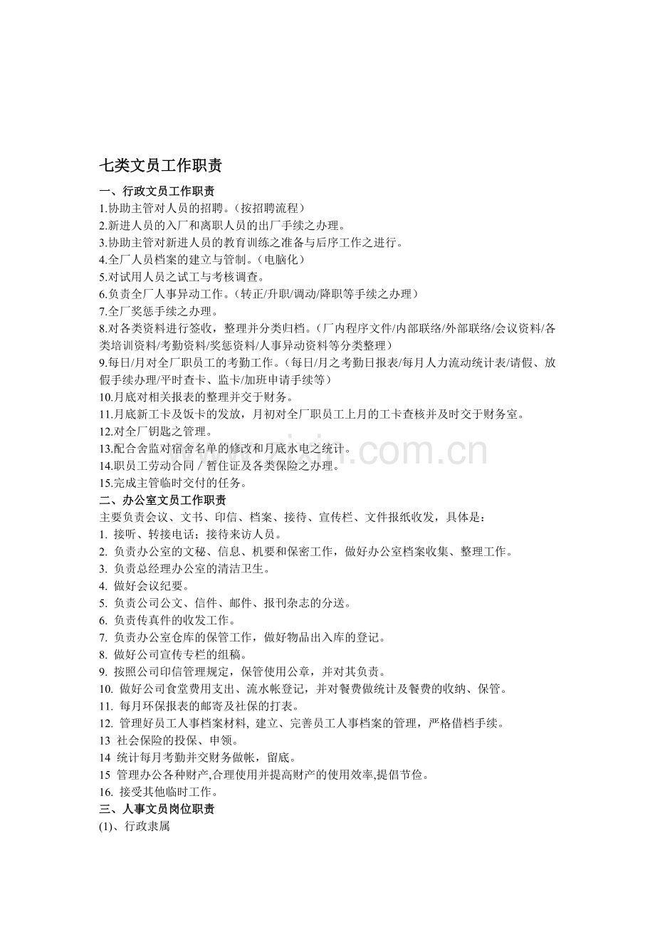 文员职责.doc_第1页