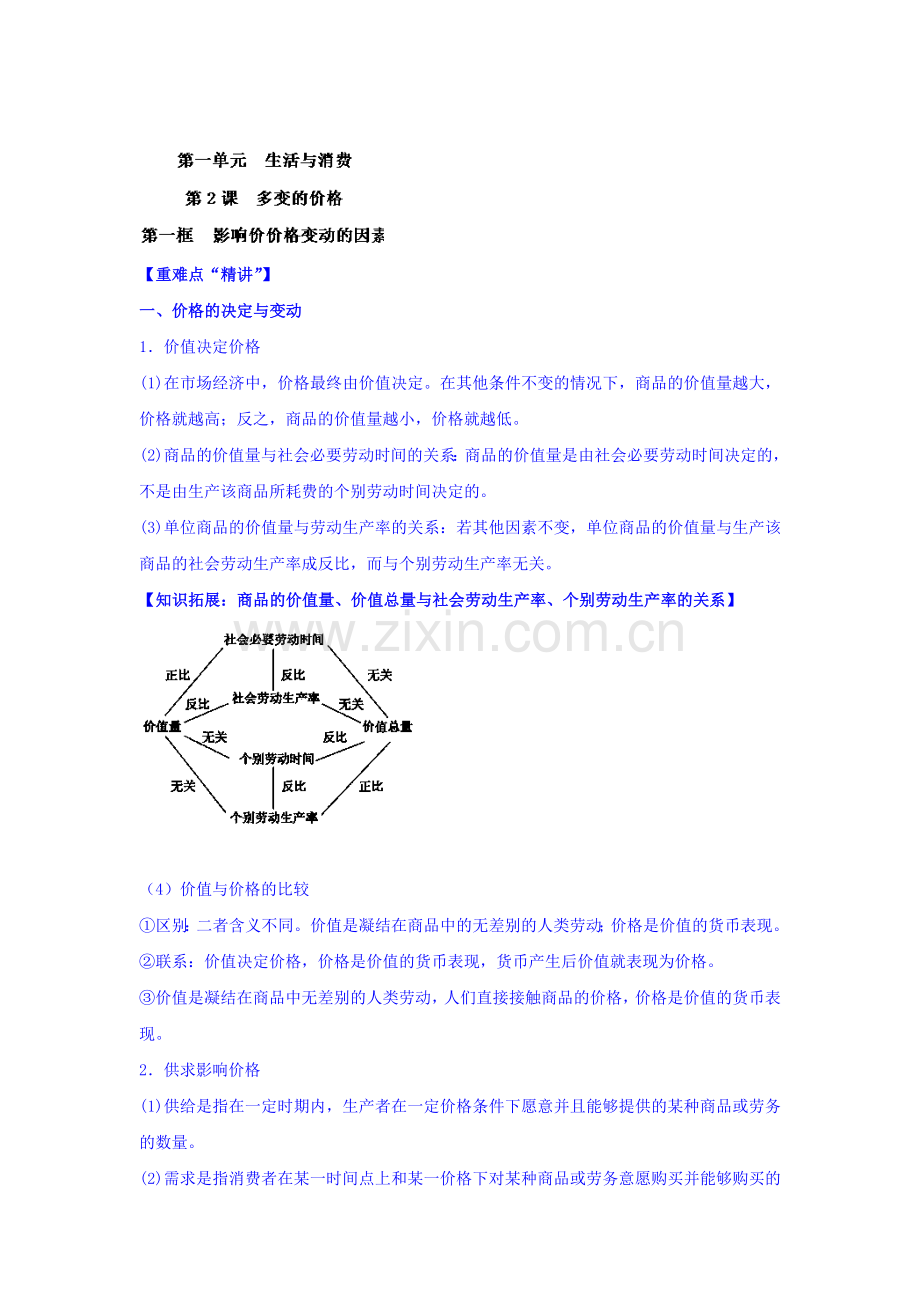 2016-2017学年高一政治上册课时双基检测题15.doc_第1页