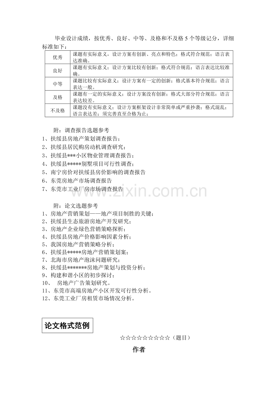 2012届房地产经营与估价专业毕业设计(论文)要求.doc_第2页