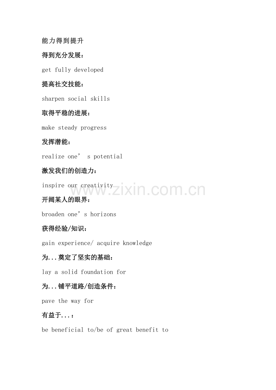 高中英语作文高分表达语言素材积累.docx_第1页