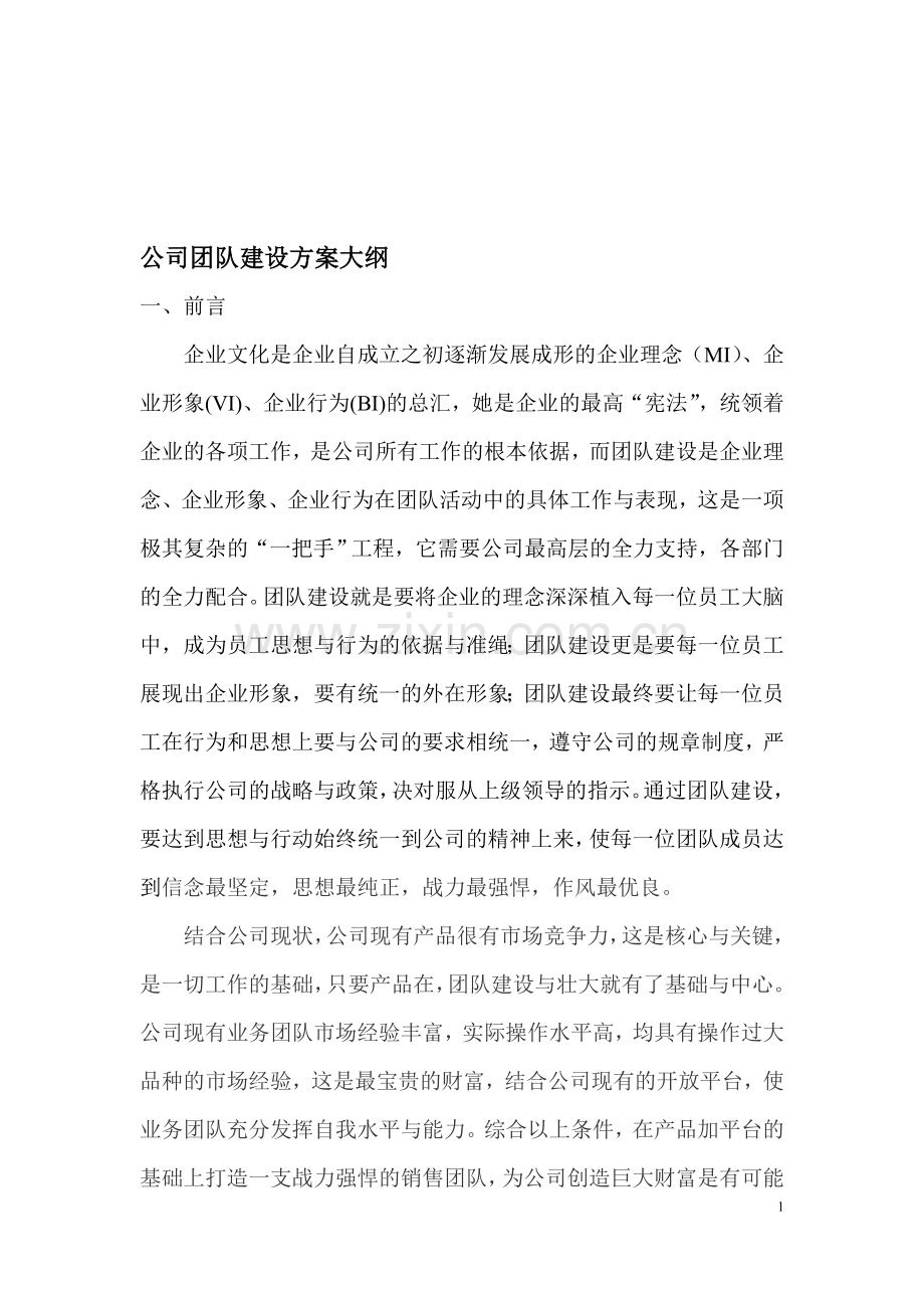 公司团队建议方案.doc_第1页