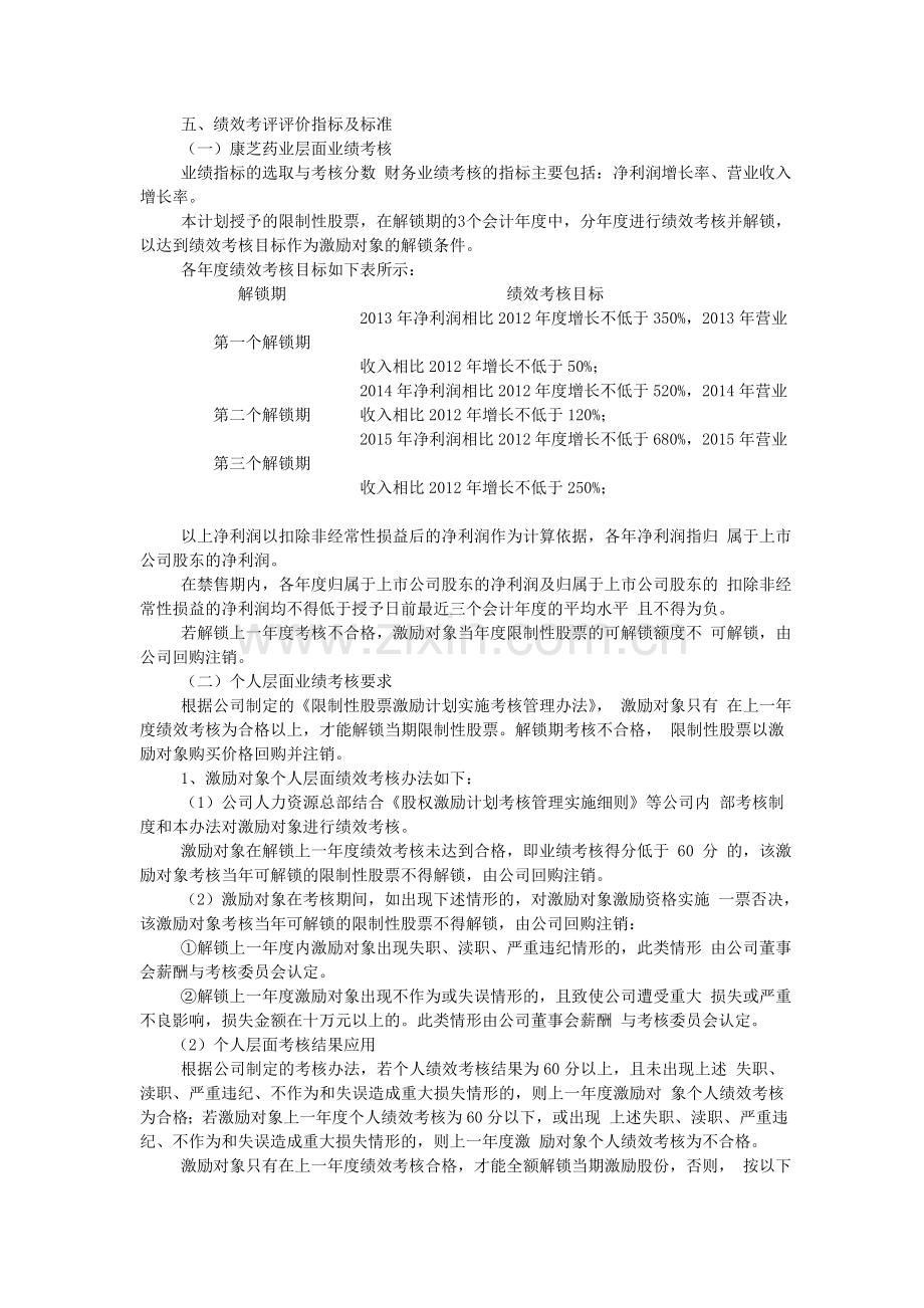 康芝药业：股权激励计划实施考核管理办法.doc_第2页