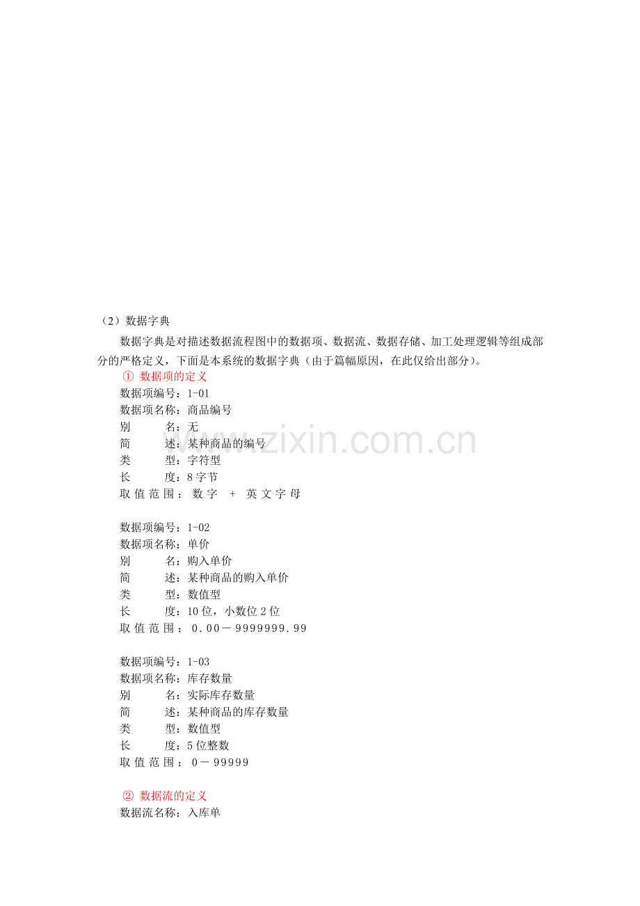 仓库管理系统的数据字典.doc_第1页