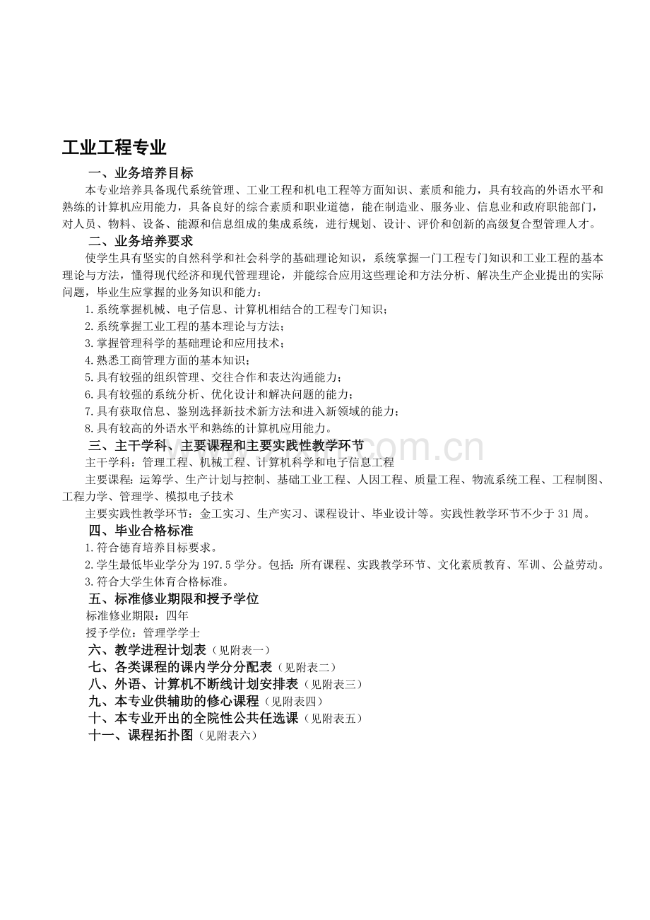 工业工程专业教学计划---桂林电子科技大学.doc_第1页