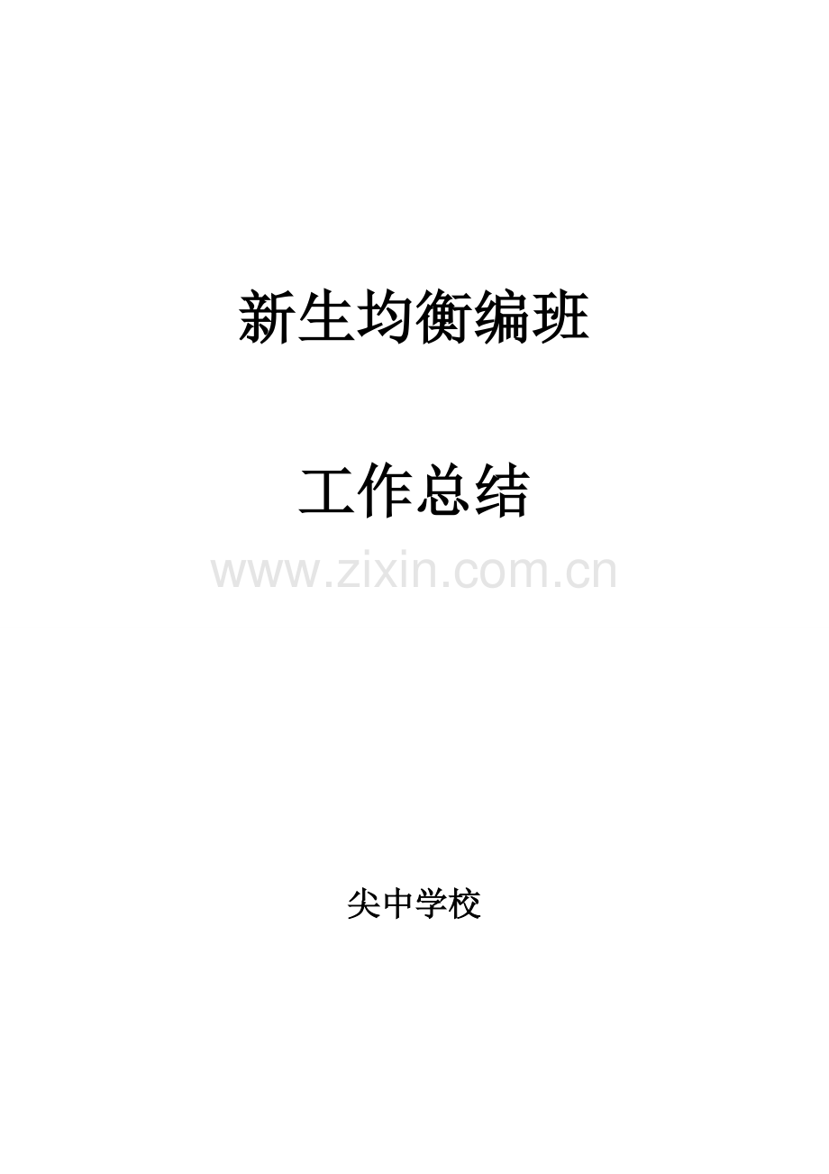 新生均衡编班总结.doc_第1页
