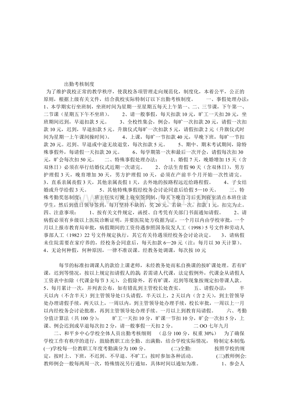 出勤考核制度.doc_第1页