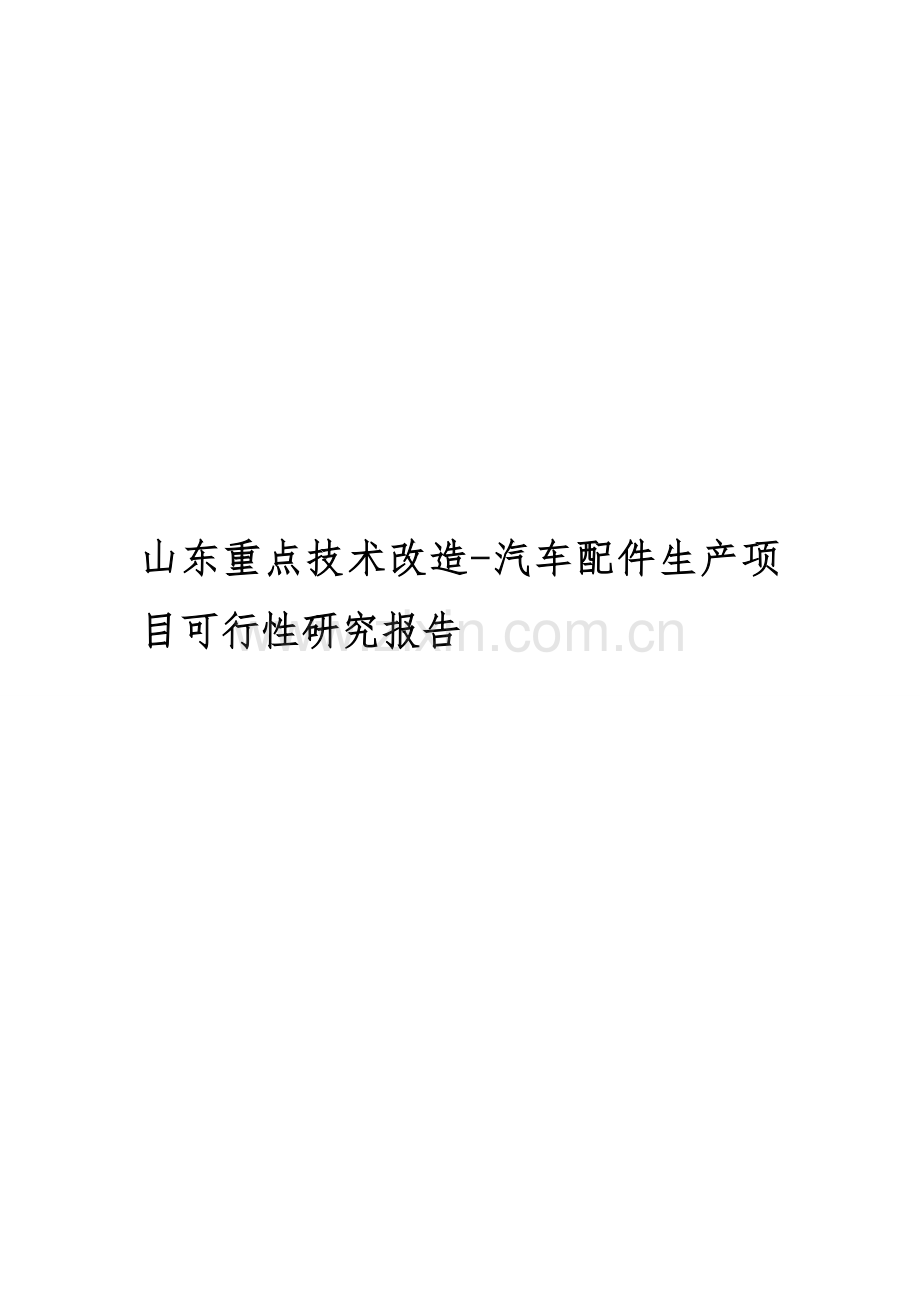 山东重点技术改造-汽车配件生产项目可行性研究报告.doc_第1页
