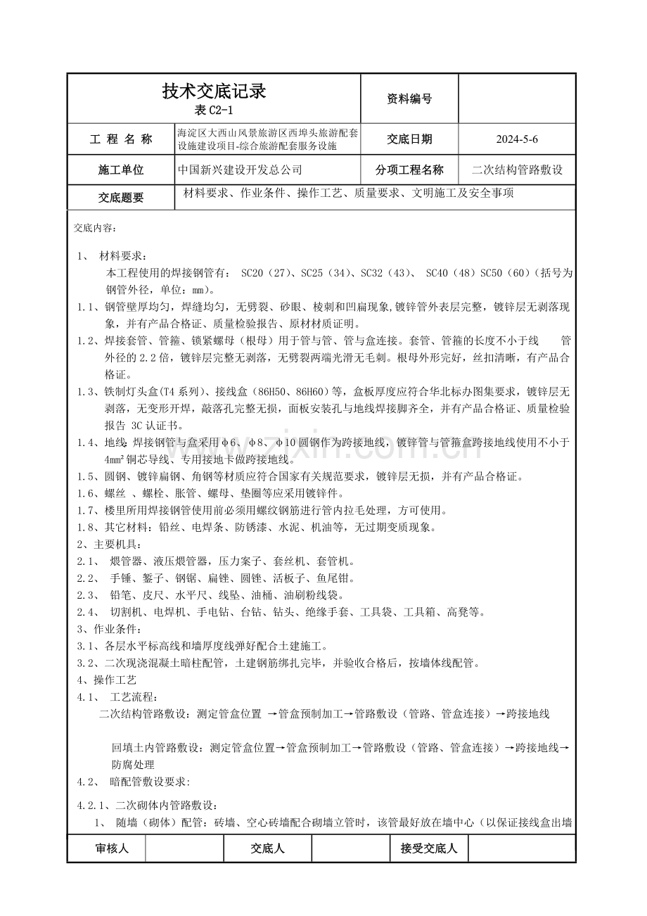 二次结构配管技术交底.doc_第1页