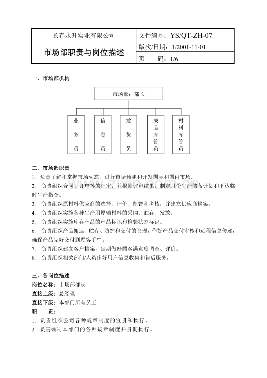 市场部职责与岗位描述.doc_第2页