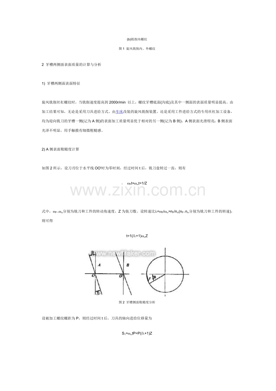 旋风铣削丝杠螺纹时牙槽两侧表面质量差异分析及铣刀设计.doc_第2页