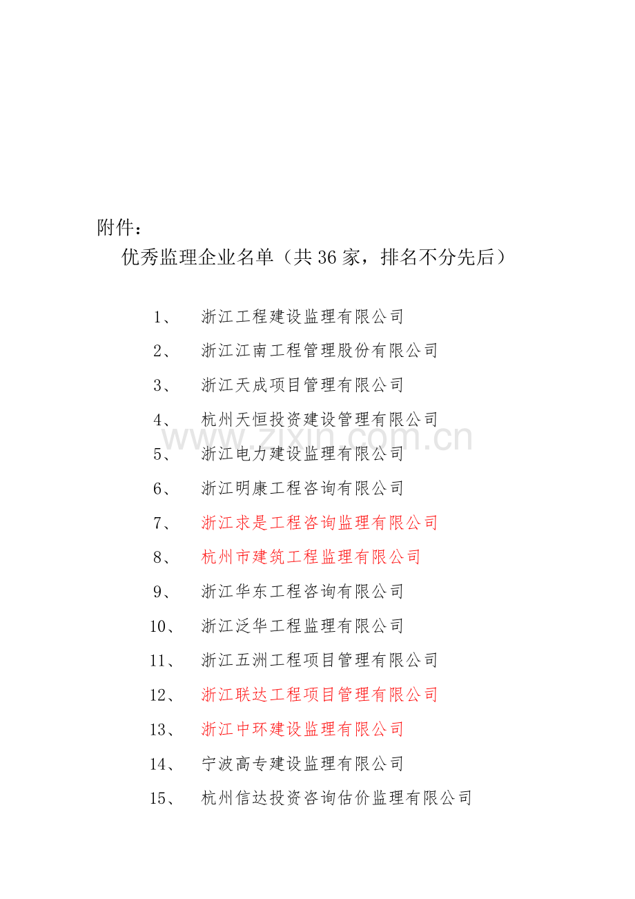2013年度浙江省优秀监理企业优秀监理工程师.doc_第1页