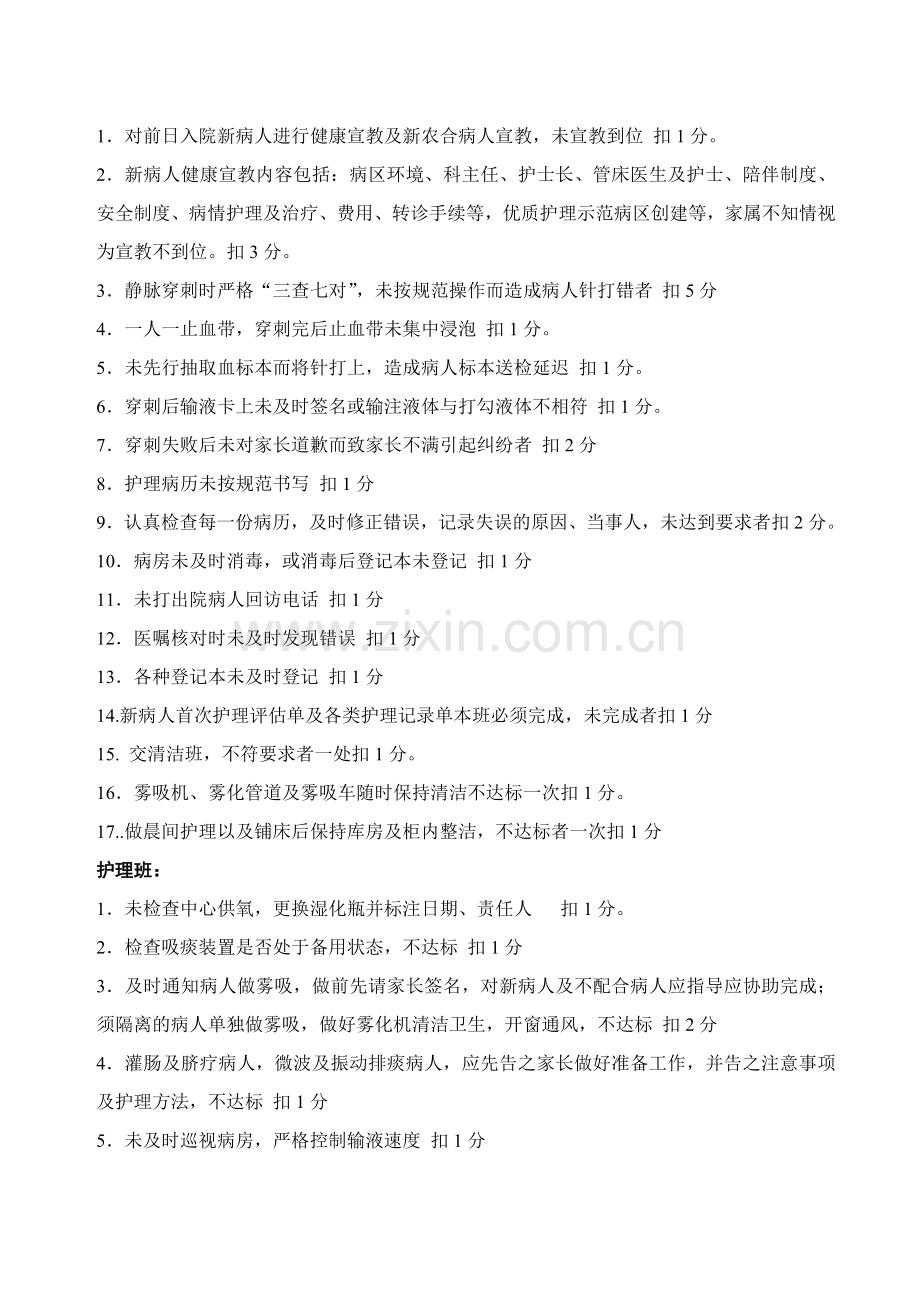 儿内科岗位职责及护理质量考核细则..doc_第2页
