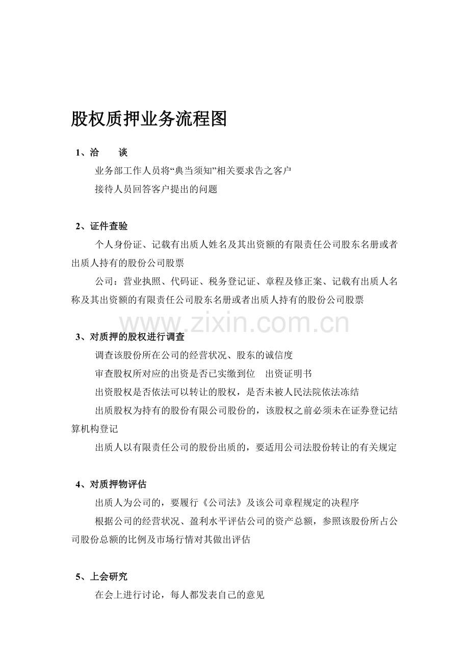 股权质押业务流程图.doc_第1页