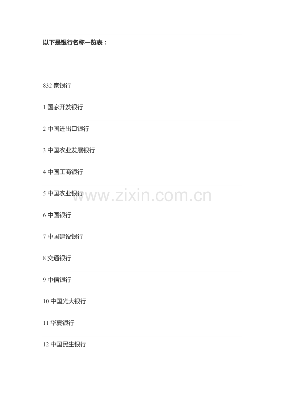 银行名称一览表.doc_第1页