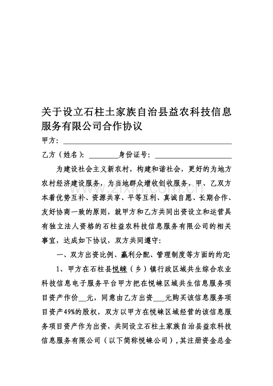 共生信息科技合作协议.doc_第1页