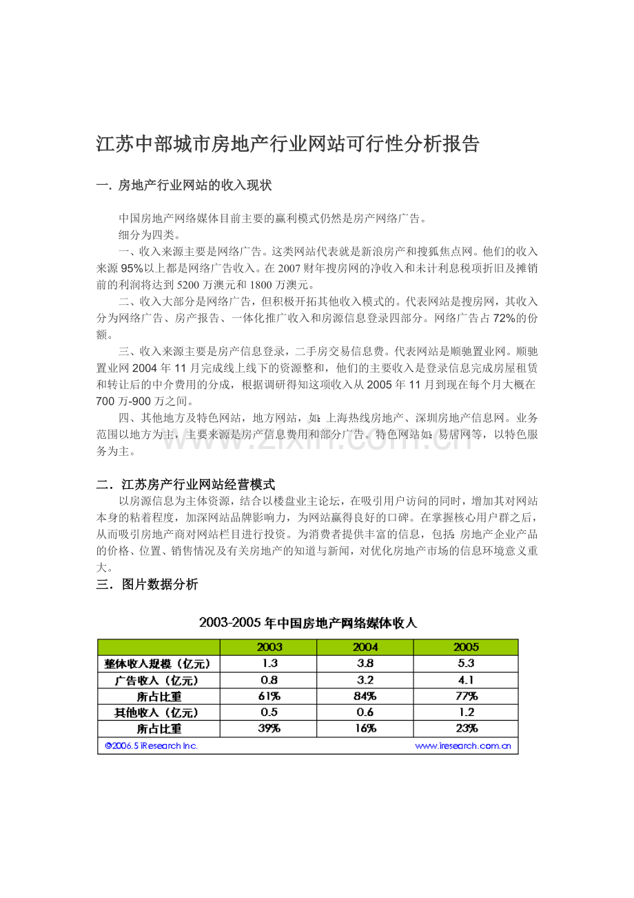 浅析房产网站的盈利模式分析.doc_第1页