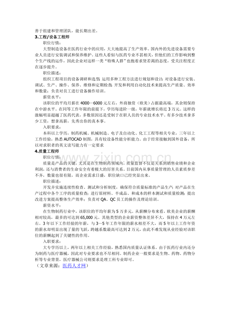 生物制药行业各岗位“薪酬”分析报告.doc_第2页