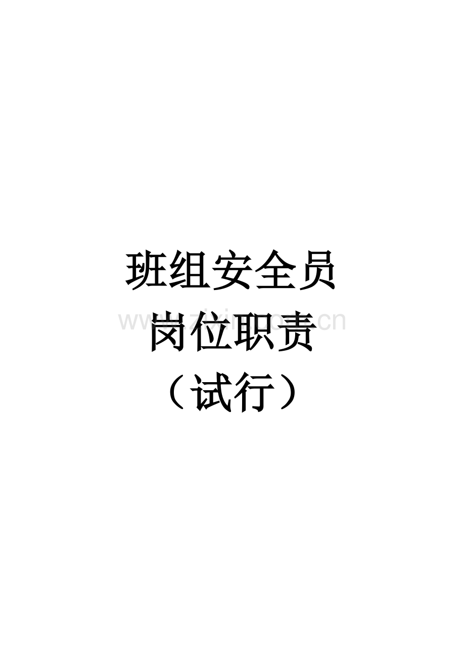 班组安全员岗位职责.doc_第1页