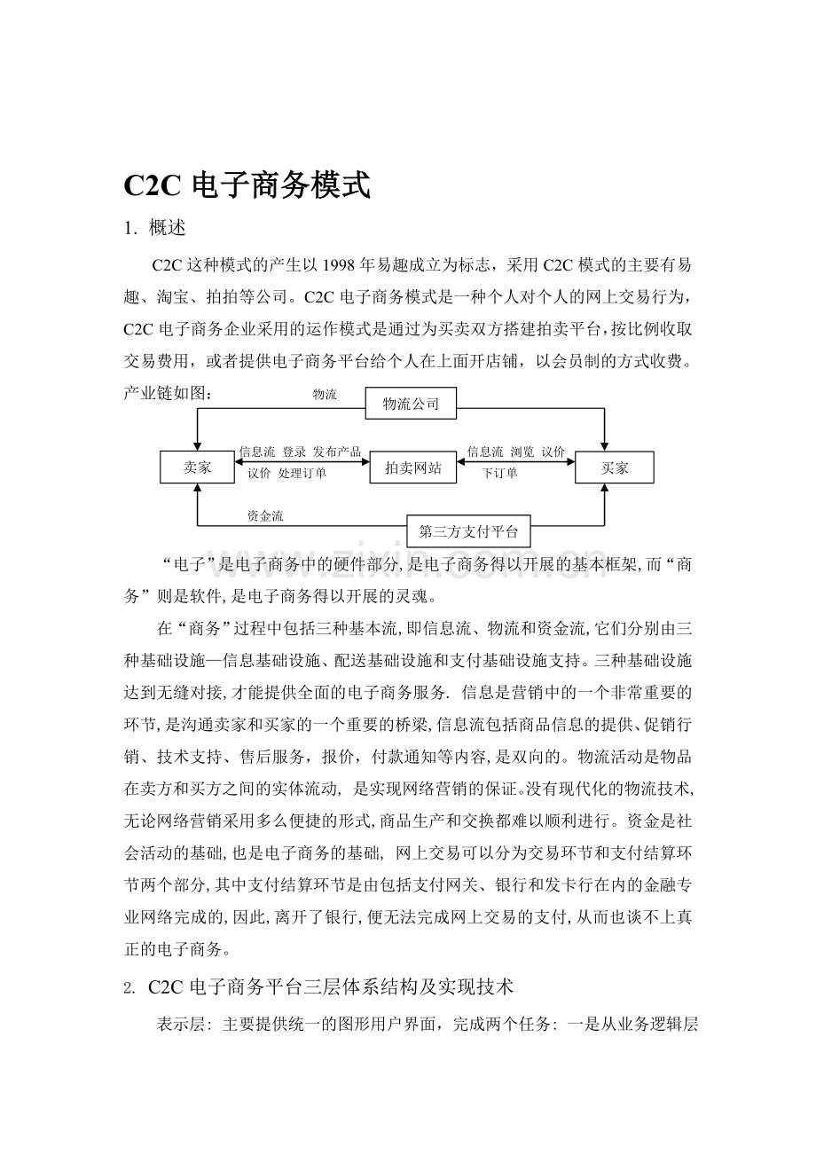 C2C电子商务模式及功能分析(附淘宝拍拍EBAY三大网站对比分析).doc_第1页